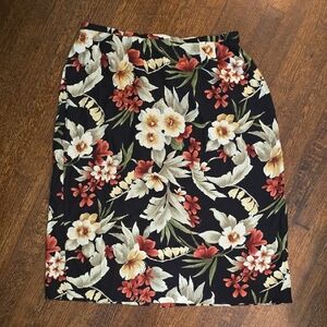 Alfred Dunner Black Floral Maxi Skirt Size 20W